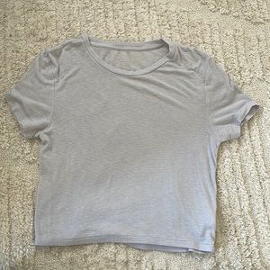 Soft and comfy, pale blue cropped tshirt